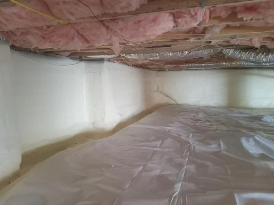 Crawl space encapsulation with closed-cell spray foam for Roof Waterproofing in Yankton